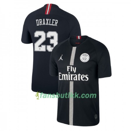Fotballdrakt Paris Saint-Germain Draxler 23 Jodan Svart Tredjetrøye 2018-2019 Kortermet